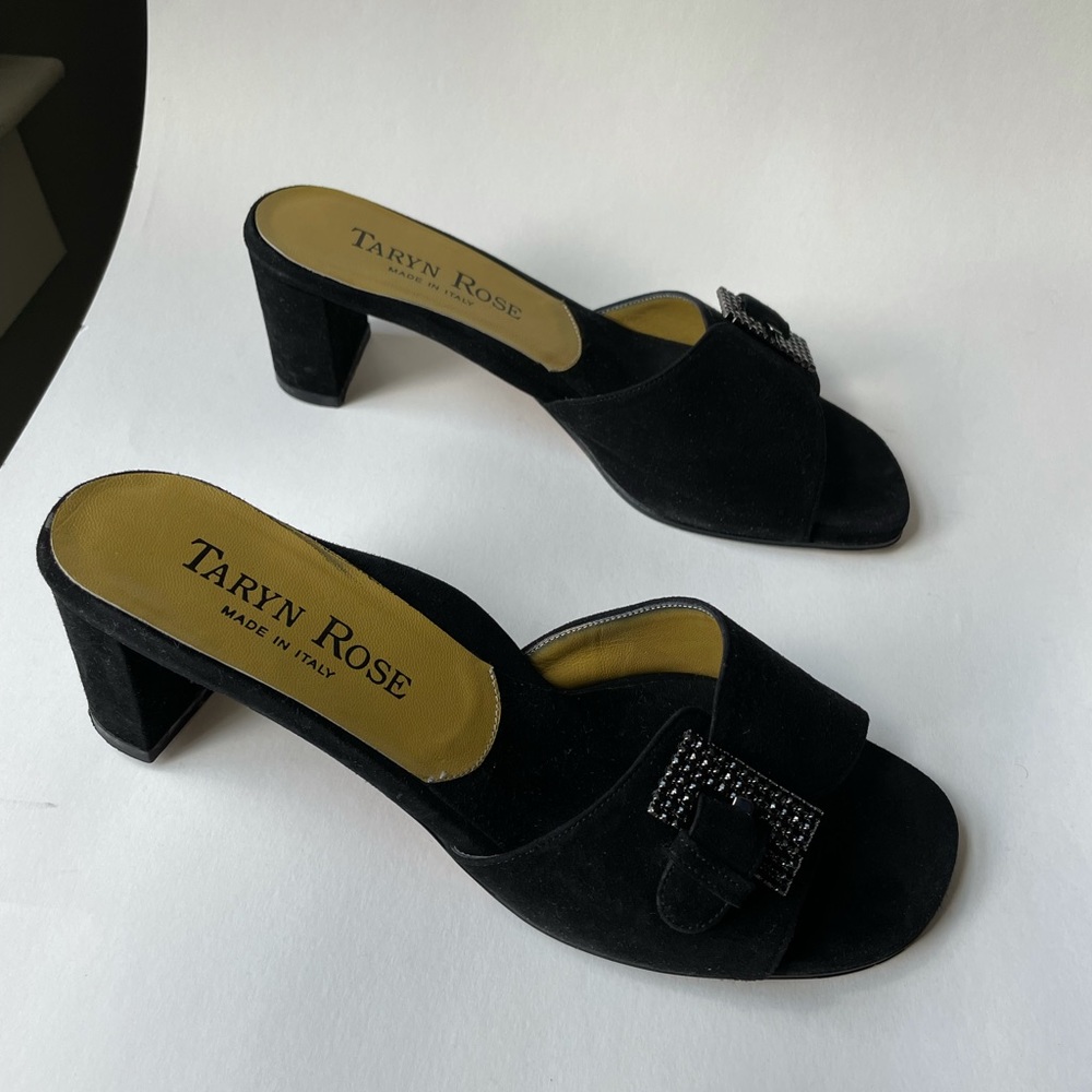 Taryn Rose Madison size 39.5 US9 Blk suede sandal - Picture 3 of 13